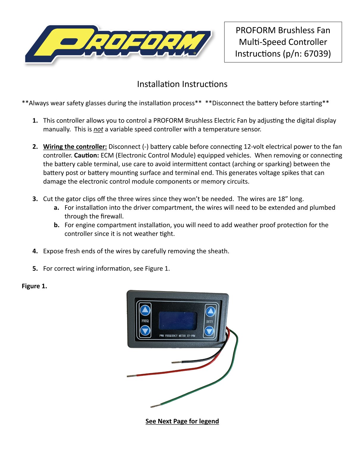 Proform Multi-Speed Controller For Brushless Fans  Für bürstenlose Elektrolüfter