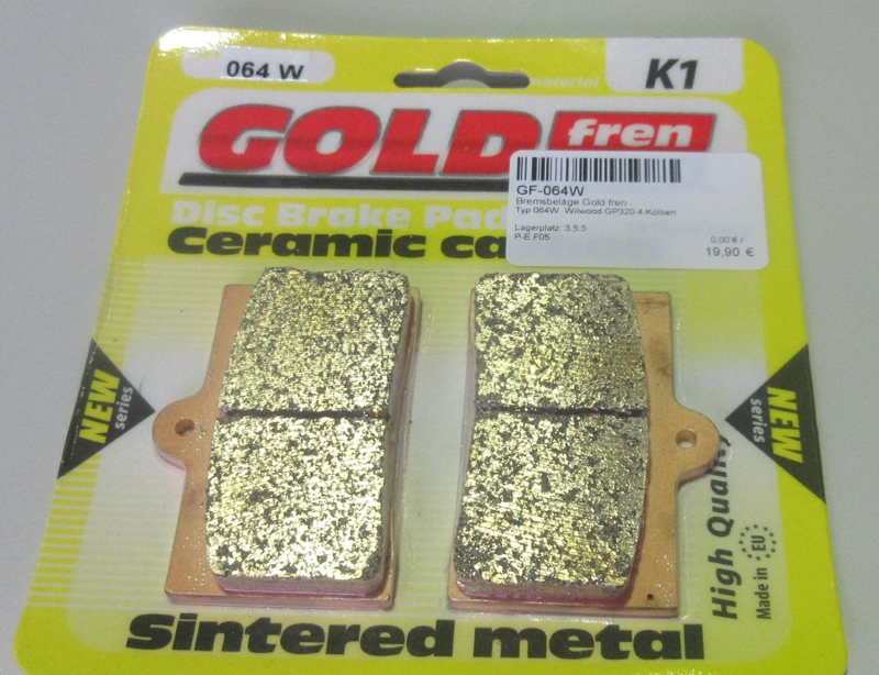 Bremsbeläge Gold fren Typ 064W  Wilwood GP320 4-Kolben