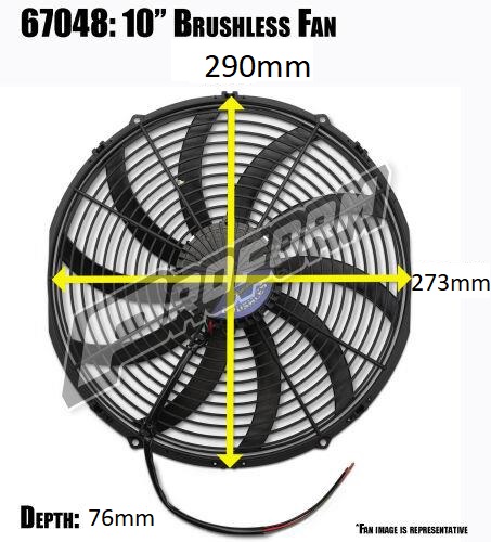 12V Elektrischer Lüfter 318mm (10") Proform Brushless  bürstenlos 1730m³/h saugend D290-D273 T=76