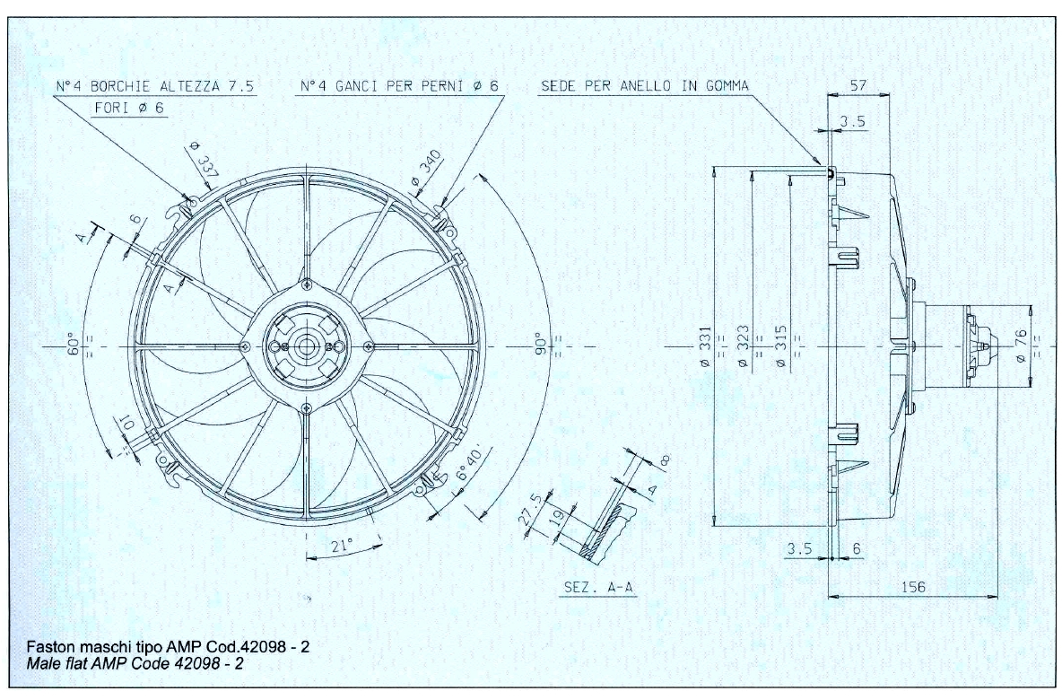 Spal Kühlerventilator VA01-A52-43A 12V   D331-D305 T=156  / 3350m³ saugend
