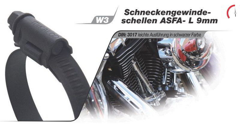 Mikalor Schneckengewindeschelle 70-90mm  9mm breit Edelstahl schwarz