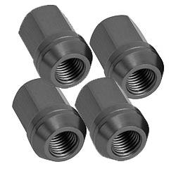 Aluminium Radmutter M12x1,5 offen (4 Stück) schwarz eloxiert