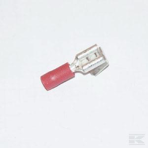 Flachstecker rot 6.3mm mit Abzweig  0,5-1,0 mm²