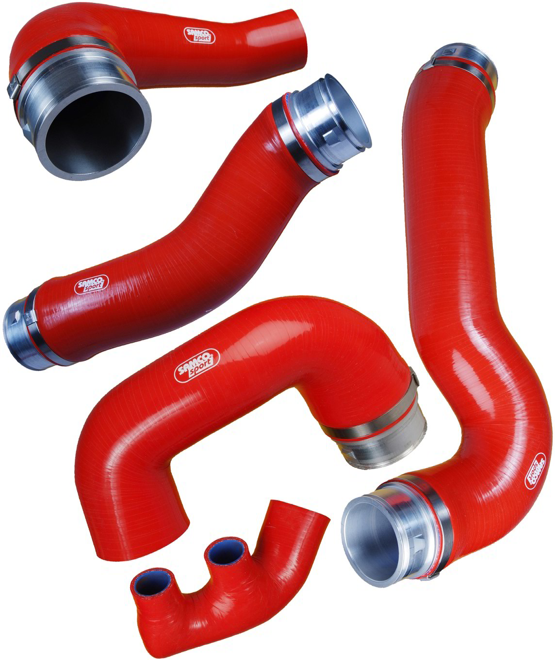Samco Kit Porsche 996 TT/X50/GT2/TURBO S   5-teiliges Ladeluftsystem blau
