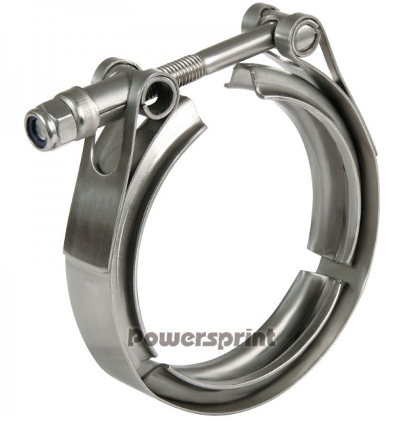 Powersprint Edelstahl Auspuff Schnellverschluss V-Band  T-Bandschelle für 65mm T-Flansche!