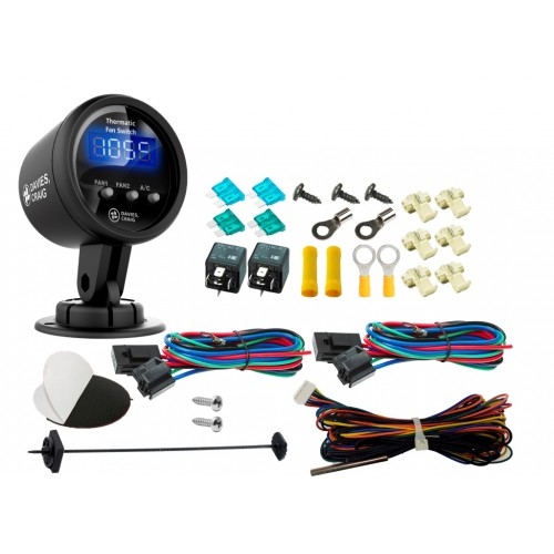 Temperaturanzeige und Thermoschalter  für Wasserpumpe und Lüfter 12V