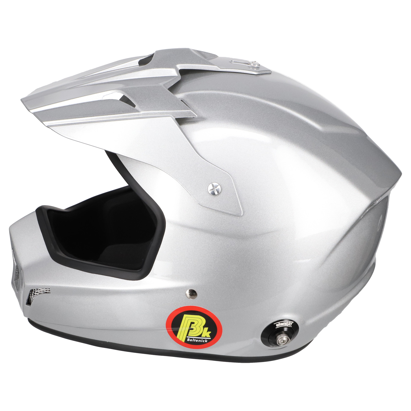 Beltenick FIA Cross Helm silber mit Hans Clips FIA 8859-2015 / FIA 8859-2024