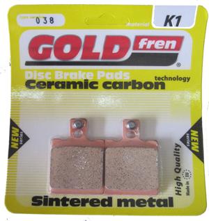 Bremsbeläge Gold fren (Grimeca 2-kolben)  Typ 038 (2-Kolben) Material K1