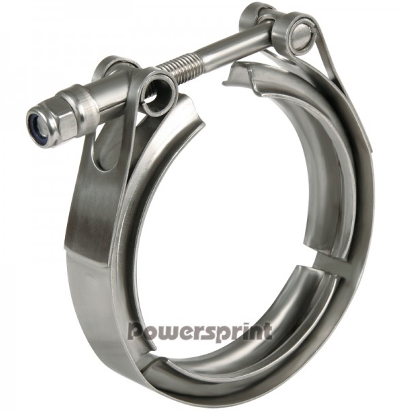 Powersprint Edelstahl Auspuff Schnellverschluss V-Band  T-Bandschelle für 50mm (2,00) T-Flansche!