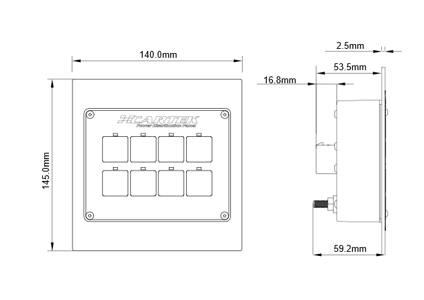 Cartek Power Distribution Panel  Stromkreisverteiler-Panel 8 Kanäle