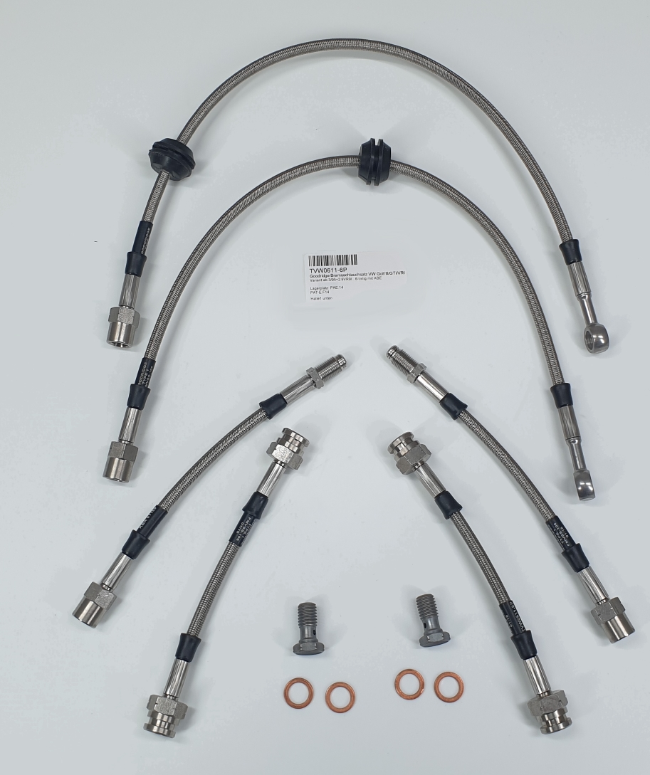 Goodridge Bremsschlauchsatz VW Golf III/GTI/VR6  Variant ab 3/95+2.9VR9/...6-teilig mit ABE