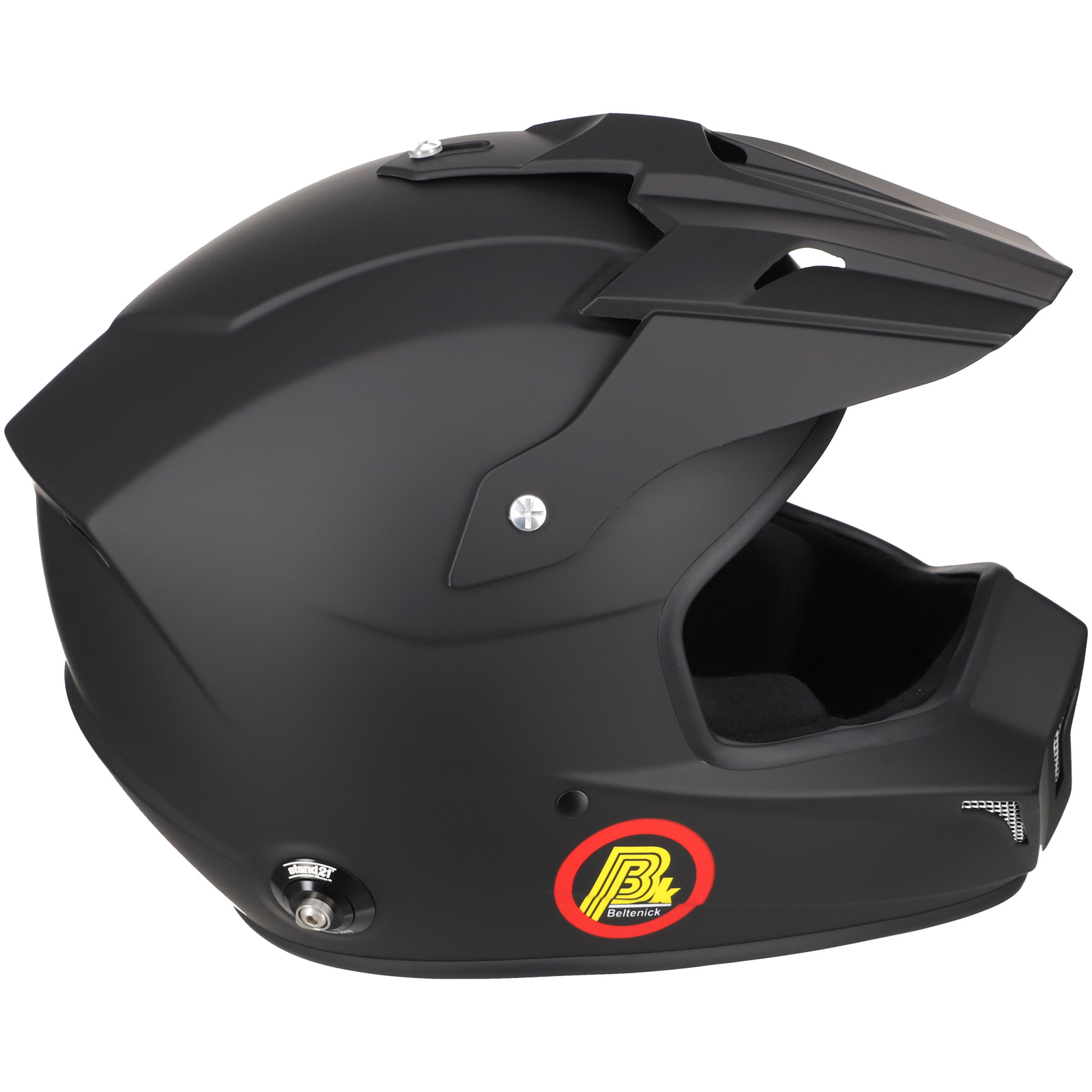 Beltenick FIA Cross Helm schwarz matt  mit Hans Clips FIA 8859-2015 / FIA 8859-2024