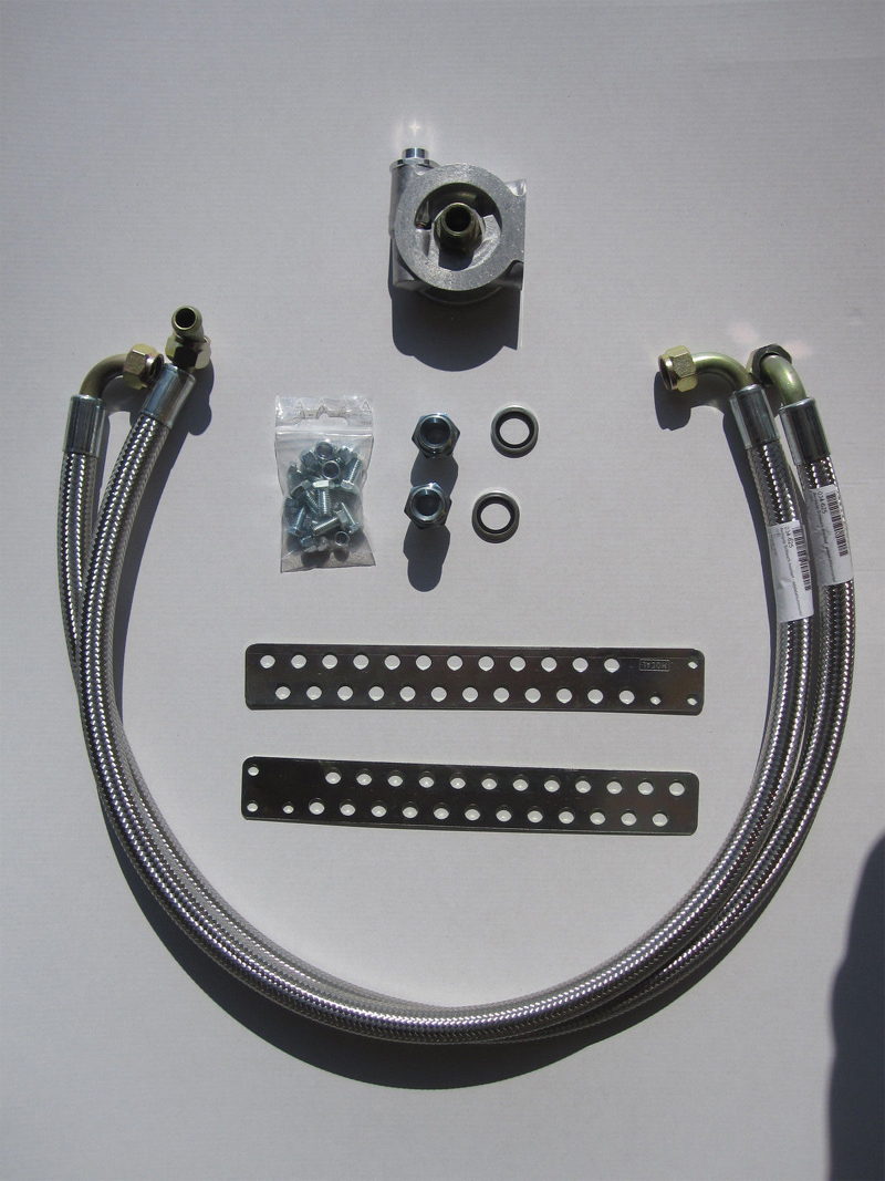 Mocal Ölkühlereinbausatz M18x1,5 mit Thermostat  1/2" Schläuche stahlummantelt