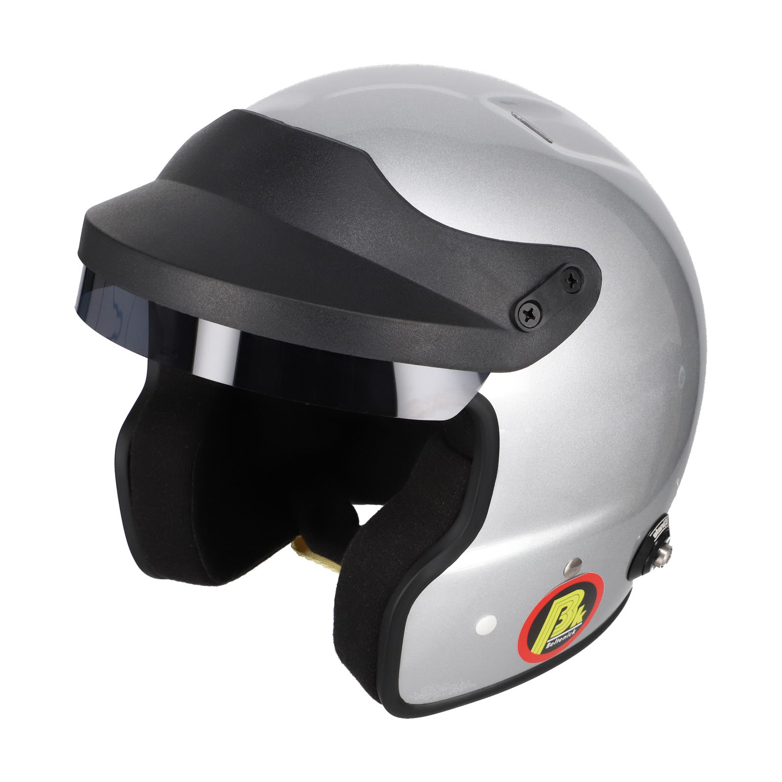 Beltenick OF Racing silber mit Hans Clips Homologation FIA 8859-2024 / 2015 Jet Helm