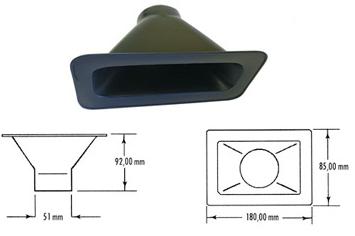 Rechteck-Lufteinlass Air Duct  Luftschlauchanschluss: 51 mm