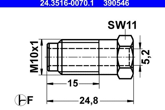 Einschraubnippel M10x1 (lang) Bördel F  für 4,75mm Leitungssystem