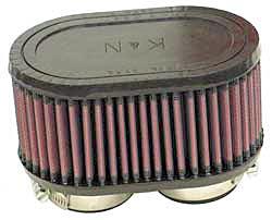 K&N Universalluftfilter, 2 x 48mm Flansch  Oval Doppelflansch, 102x159 82,5lg