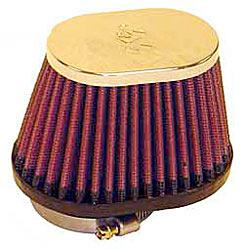 K&N Universalluftfilter, 44mm Flansch  Oval Konisch, 102x76 76x51 70lg
