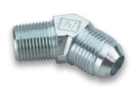 Stahladapter 45° JIC/NPT  03AN, Dash 03 - 1/8x27 Stahl verzinkt