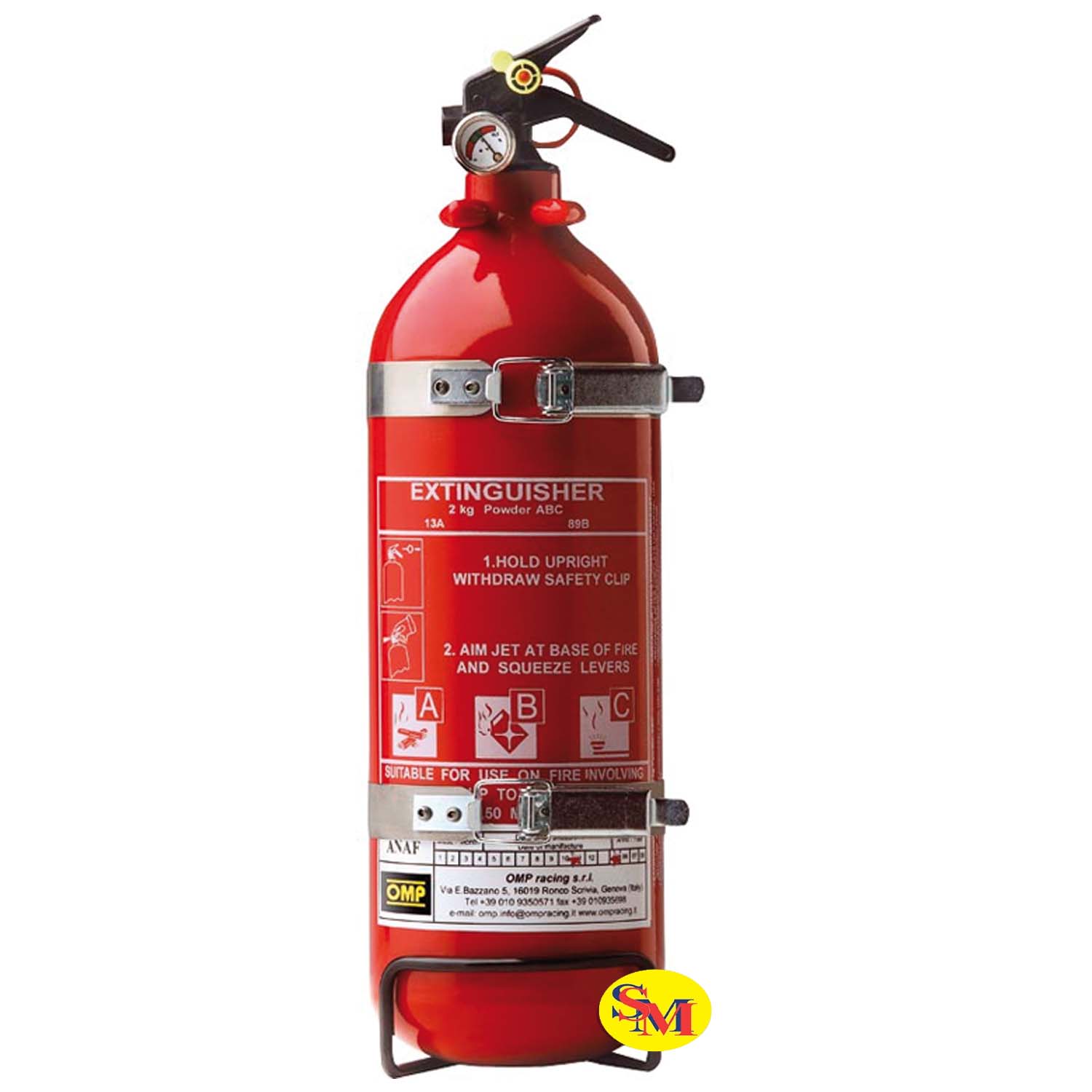 OMP Stahl Handlöscher CAB-316  2 kg Pulver mit Schnell­auslösesystem