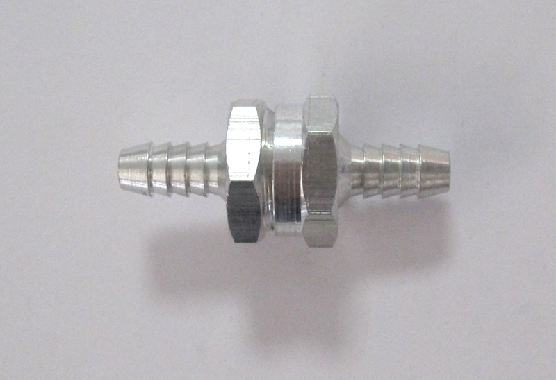 Rückschlagventil 8mm  für Kraftstoffleitungen, Aluminium