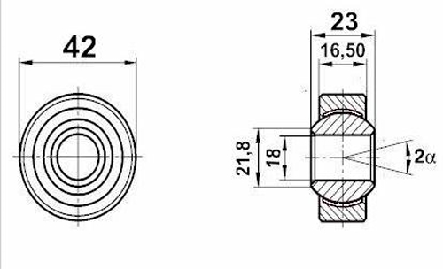 Fluro Motorsport Gelenklager 18x42x23/16,5 MS GXOW 18.42, Lager vorgespannt