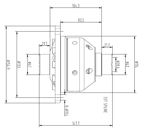 Blackline HLF060 technische Zeichnung VAG 02A Sperrdifferential