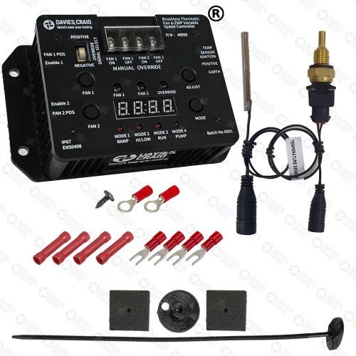 Davies Craig Steuerung für Lüfter für bis zu zwei Lüfter   mit 1/4" NPT Sensor Lüfter für Bürstenmotoren (Brushed)