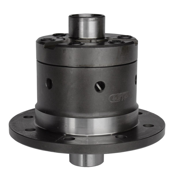 hydraulischer Pumpenbauteil, Flanschmontage, Wellenbohrung, Metallteil, schwarz beschichtet