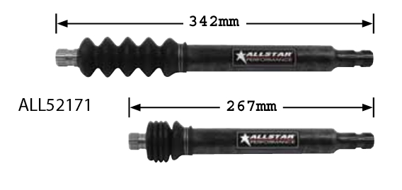Allstar Sicherheits Lenksäule  340mm offen, 76mm Hub