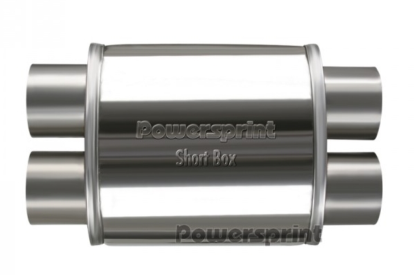 Powersprint Schalldämpfer Short Box  oval zweiflutig Ø 60mm 370 mm Länge