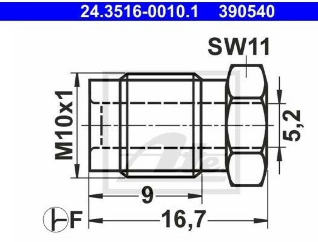 Einschraubnippel M10x1 Bördel F  für 4,75mm Leitungssystem