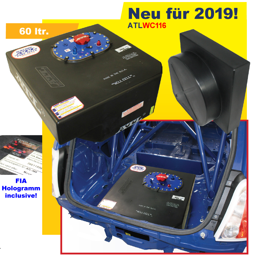 ATL Sicherheitstank 16 gal. 60ltr.  Well-Cell FIA FT3 zugelassen, ohne Catchtank