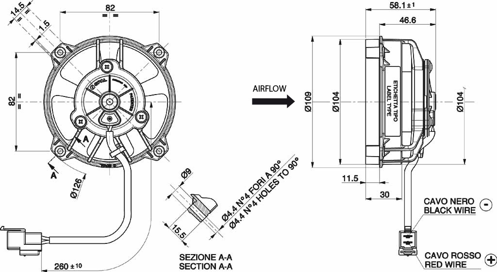Spal Kühlerventilator VA32-A101-62A 12V  D109-D96 T=48 / 250m³ saugend