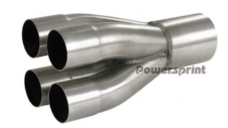Powersprint Auspuff-Sammler 4x 50 mm Ø auf 1x 76 mm Ø  280mm/ 1.5