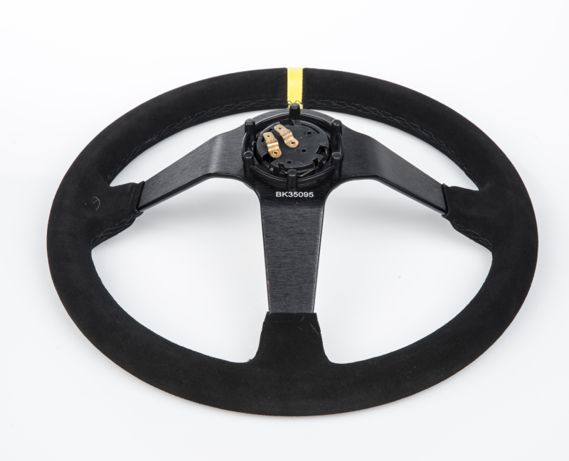Beltenick Sportlenkrad Rallye 350mm 75mm geschüsselt Wildleder - Set mit Schnellverschluss