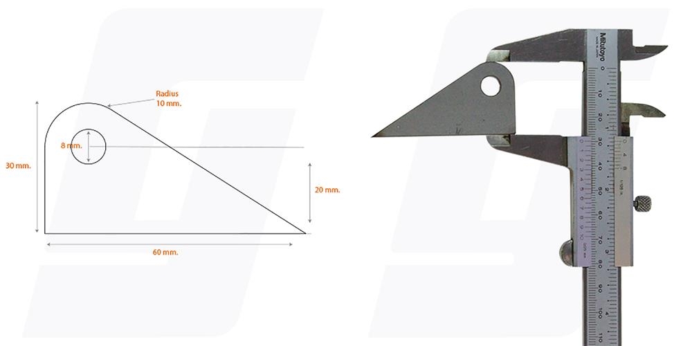 Schweisslasche Nr.13 60x30x3mm (8mm Loch)  - Domex700