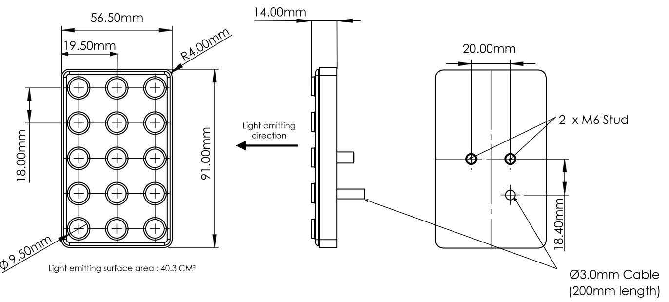 Cartek Regenlicht FiA 8874-2019  rechteckiges Rainlight