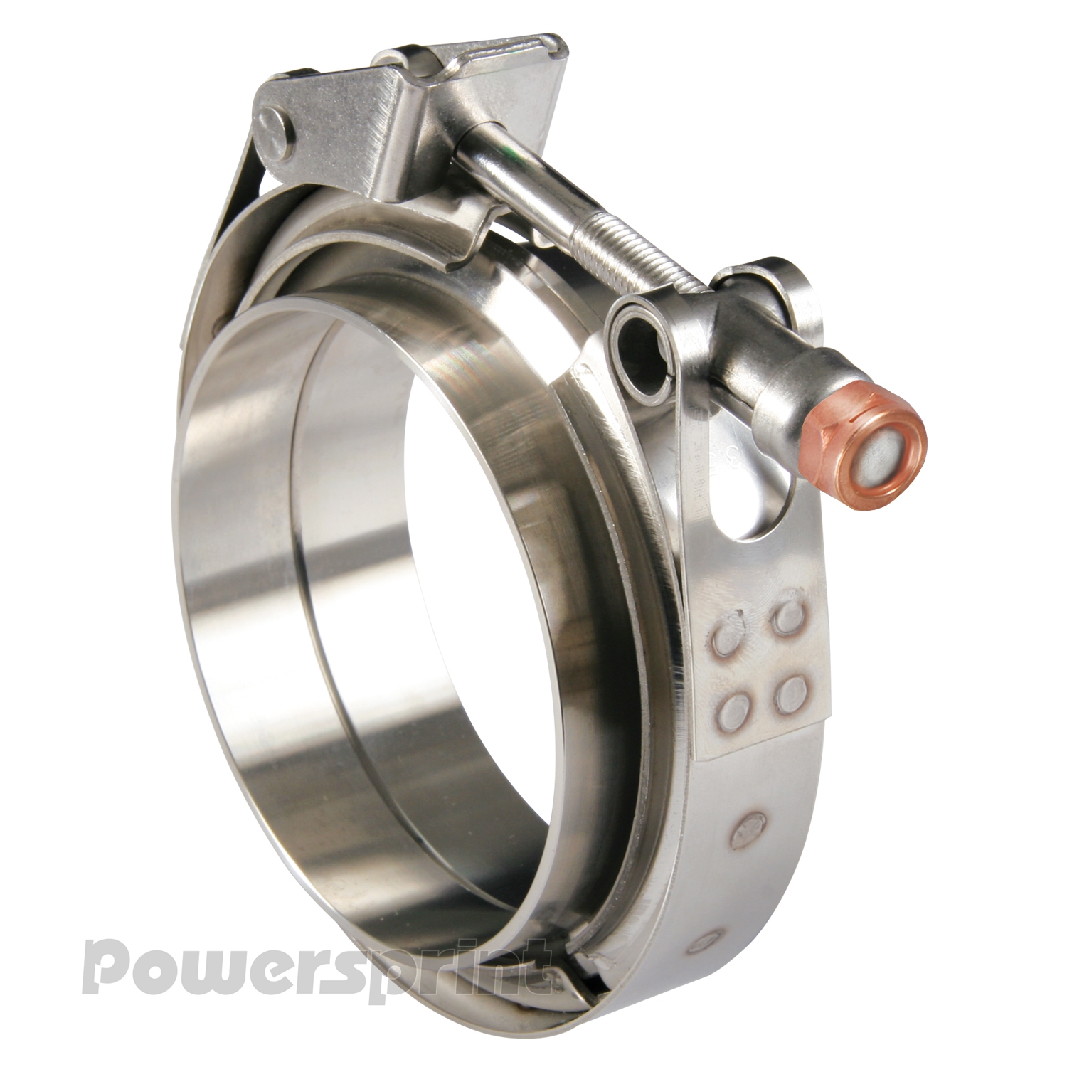 Powersprint Auspuff Schnellverschluss  QR-Doppel-T Bandschellenset (V-Band) Ø 65mm (metrisch)