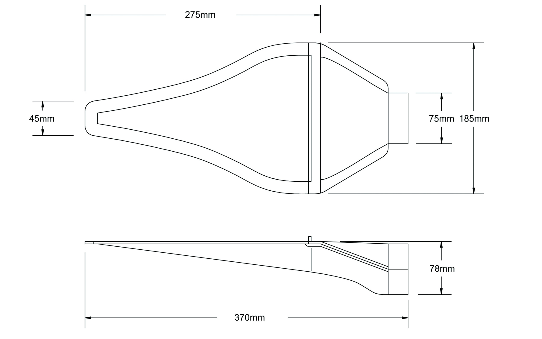 NACA Air Duct Lufteinlass  Kunststoff schwarz 76mm