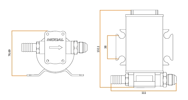Elektrische Zahnradpumpe EOP2 Ölpumpe 24V Getriebe- oder Differenzialkühlung und Turboladerölkühlanlagen