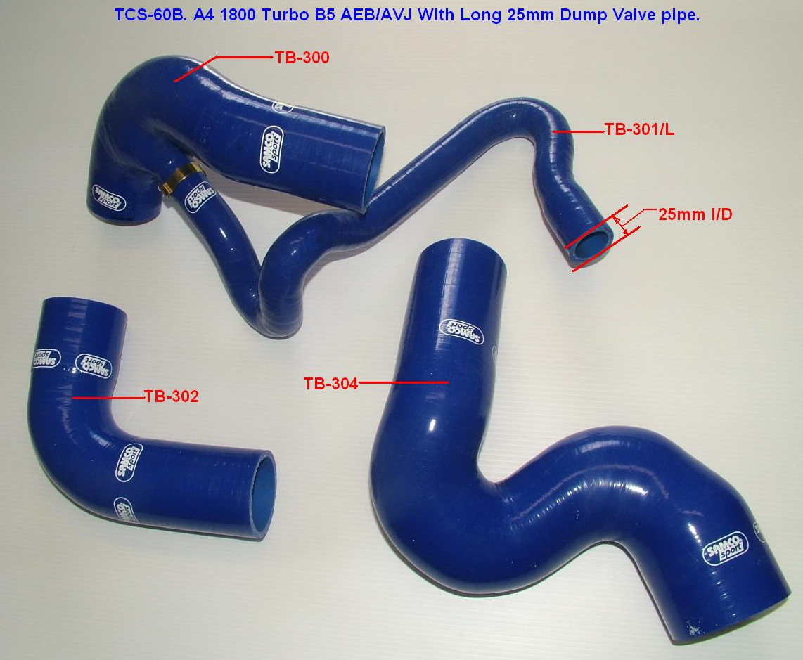 Samco Schlauchkit Audi A4 1800 Turbo B5 AEB   3-teiliges Turboschlauchsystem blau