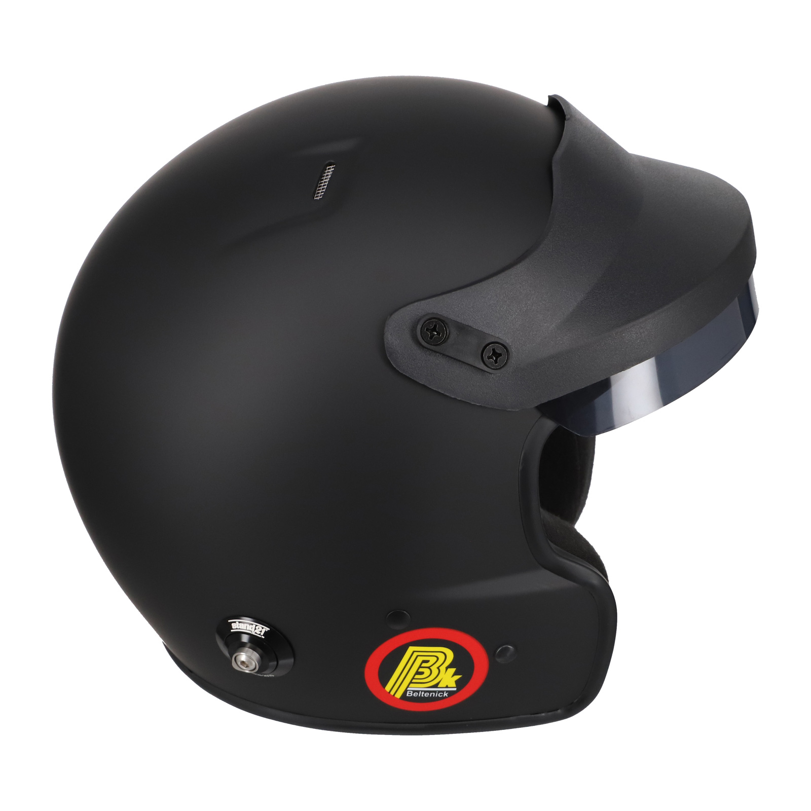 Beltenick OF Racing schwarz mit Hans Clips Homologation FIA 8859-2024 / 2015 Jet Helm