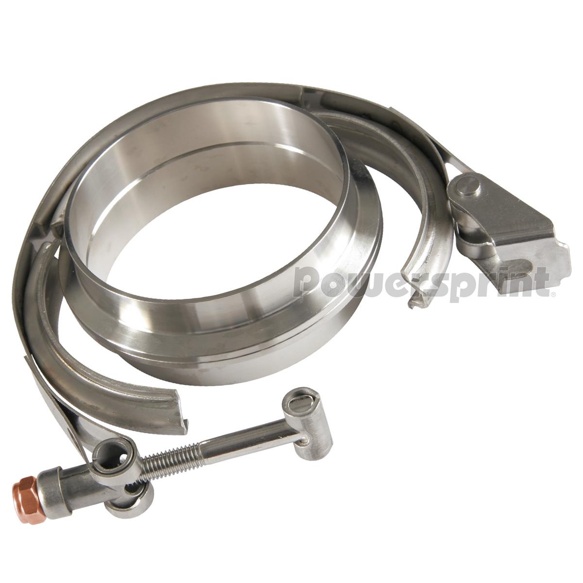 Powersprint Auspuff Schnellverschluss  QR-Doppel-T Bandschellenset (V-Band) Ø 63,5mm / 2,5