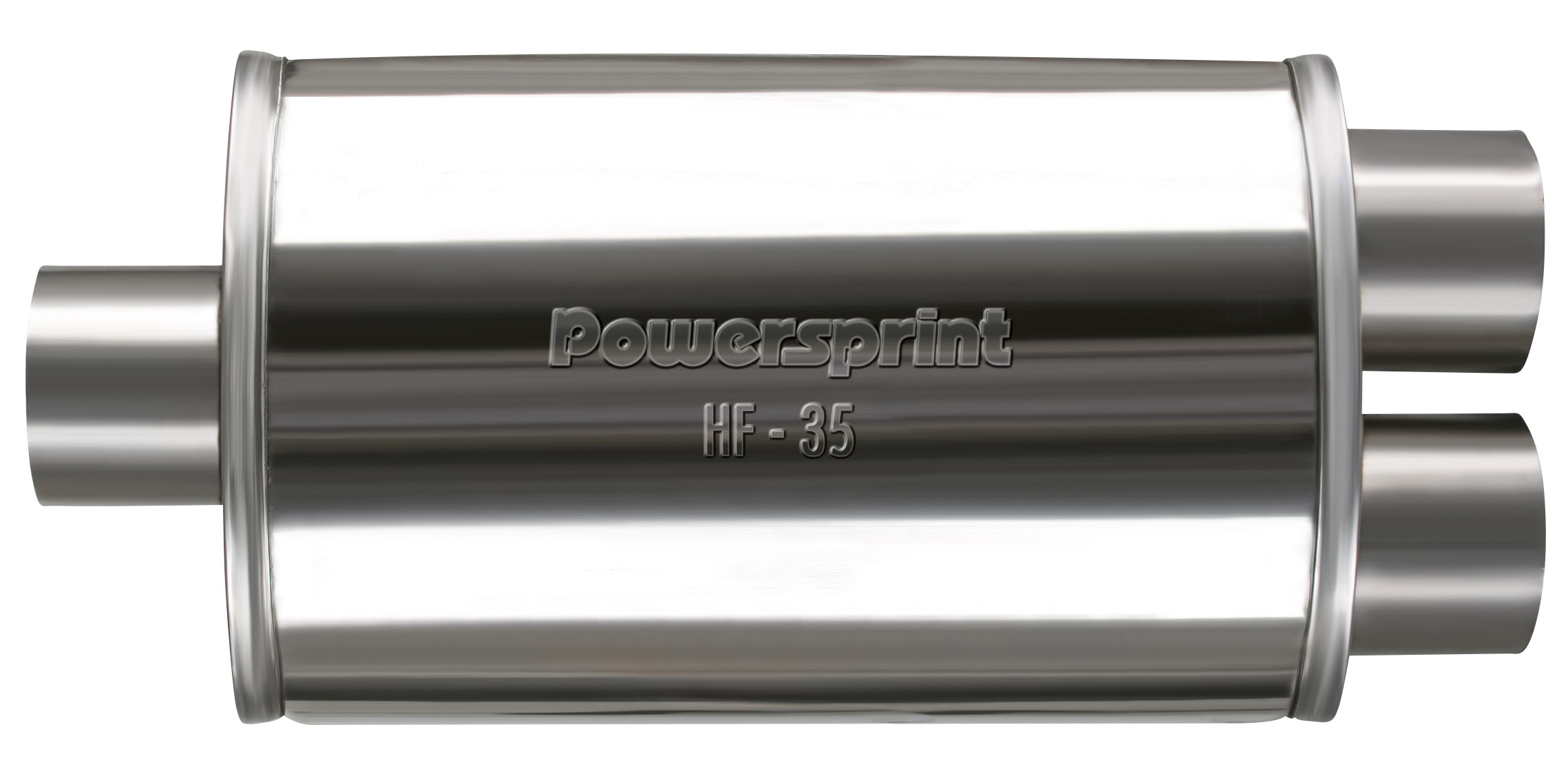 Powersprint Schalldämpfer HF-35 Y- Führung  oval zweiflutig Ø 50mm 520 mm Länge