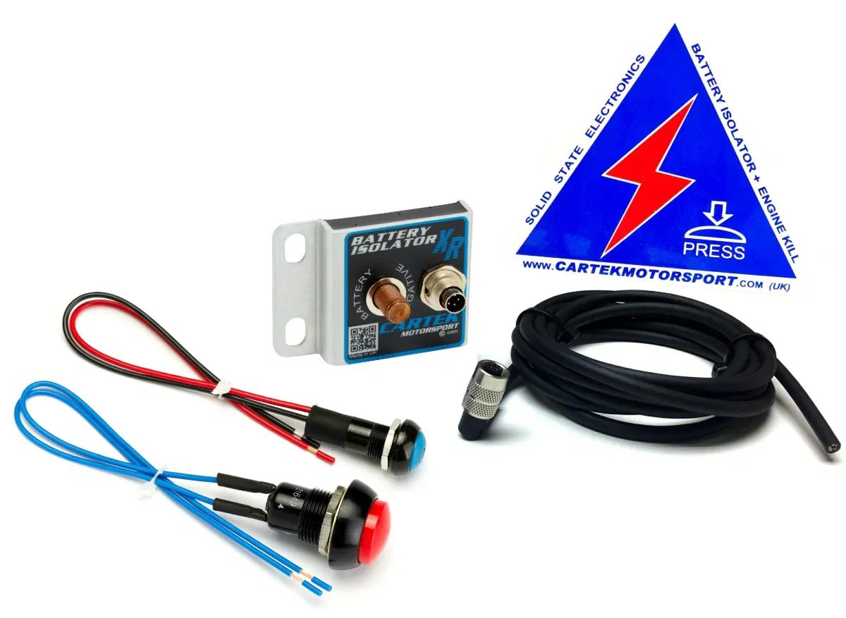 Cartek BATTERY ISOLATOR XR KIT   - elektronischer Batterieschalter mit rotem Knopf