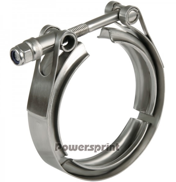 Powersprint Edelstahl Auspuff Schnellverschluss V-Band  T-Bandschelle für 101,6mm T-Flansche!