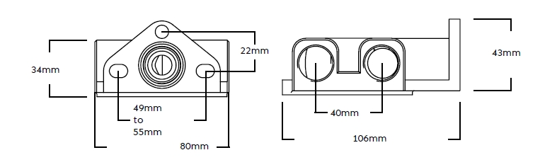 Mocal Ölfilterhalter & Thermostat extern links Anschluss M22x1,5 innen 3/4" Filter