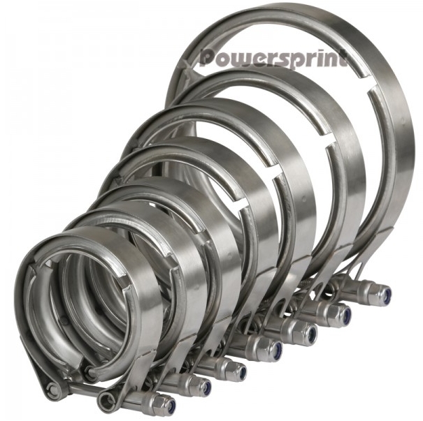 Powersprint Edelstahl Auspuff Schnellverschluss V-Band T-Bandschelle für 60mm T-Flansche!
