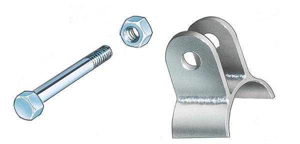 Aufnahme f. Bolzenstück zum Anschweißen an den Bügel für 40mm Rohr